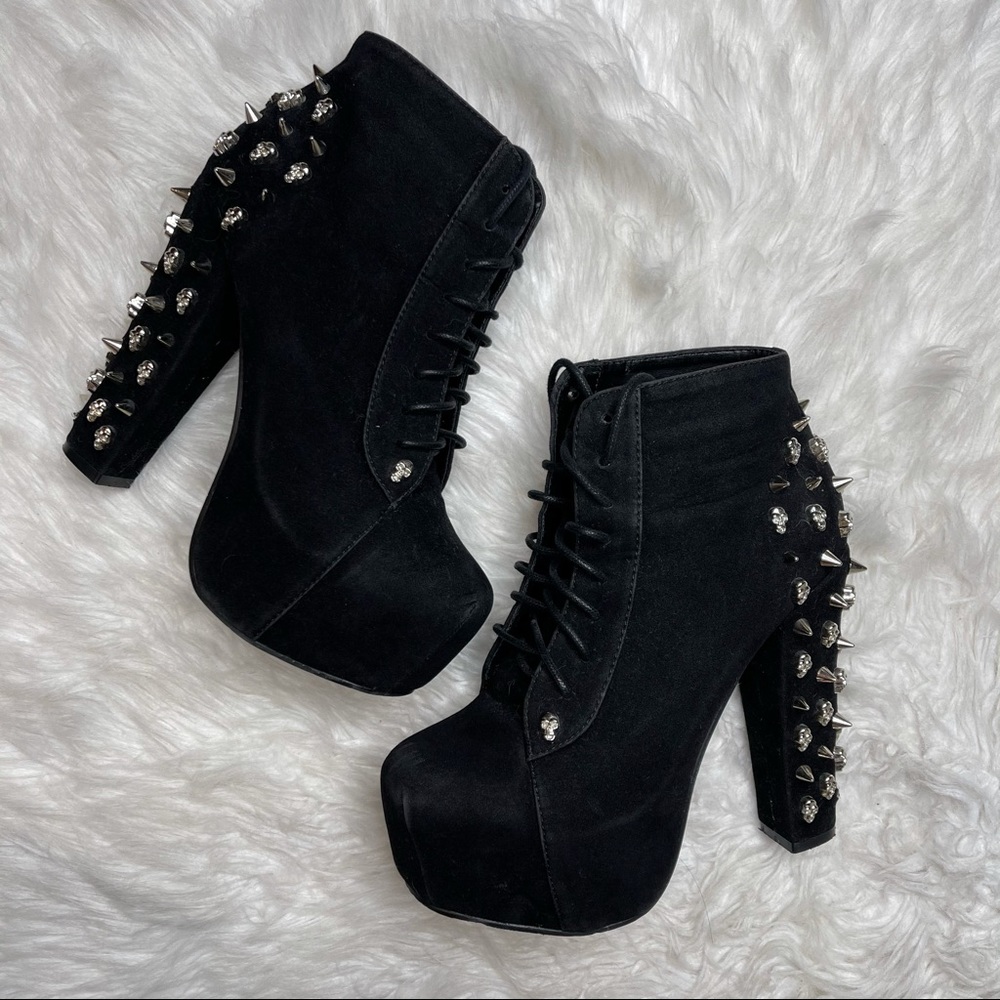 ❌ SOLD Glaze | Studded Ankle Platform Heel Booties - Picture 1 of 7
